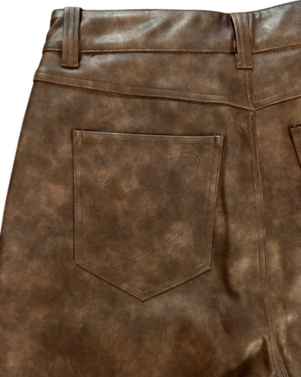 Bottega Desires Leather Shorts Brown