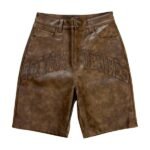 Bottega Desires Leather Shorts Brown