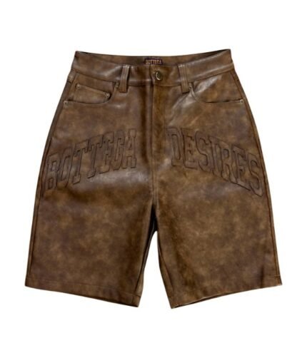 Bottega Desires Leather Shorts Brown