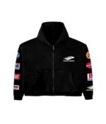 Bottega Desires Grey Patches Zip Tracksuit Black