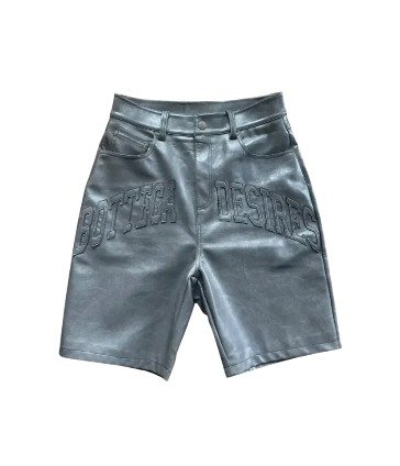Bottega Desires Leather Shorts Grey