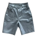 Botega Desires Leather Shorts Grey