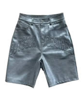 Botega Desires Leather Shorts Grey